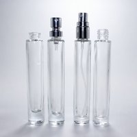 Flacon en verre sodalite transparent rond de luxe de 10 ml pour cosmétiques et parfums avec pulvérisateur à pompe