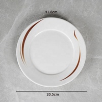 Assiette en céramique ronde de 8 pouces, personnalisée et en gros, pour Restaurant, hôtel, fleur rouillée blanche