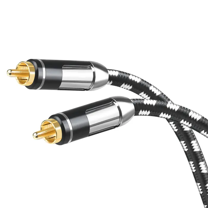 Hacer tu propia marca de bajo ruido calibre 22 Premium enchufe RCA macho negro Cable de Audio RCA línea Cable de parche