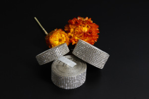 Sinrong 10row Pha Lê Rhinestone Kim Cương Ribbon Trim Tấm Tự Dính Hình Dạng Phẳng Cho Giày Thủ Công Mỹ Nghệ Trang Trí - Product Image 4