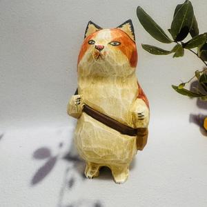 Personalizzato creativo intagliato a mano <span class=keywords><strong>in</strong></span> <span class=keywords><strong>legno</strong></span> <span class=keywords><strong>in</strong></span> miniatura figure di gatto decorazione statue artigianato arte scultura per il regalo amante dei gatti - Product Image 6