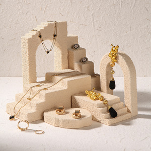 Accessoires <span class=keywords><strong>de</strong></span> <span class=keywords><strong>photographie</strong></span> géométriques à texture originale, petits ornements, présentoir pour maquillage et boucles d'oreilles, décoration artisanale Wabi Sabi - Product Image 1