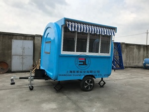 Standard Size Blue Fiberglass Camper Caravan/ Ce <strong>Proved</strong> Mobile Trailer for Ice Cream Hamburger Machines/ Customized BBQ Truck - Product Image 3