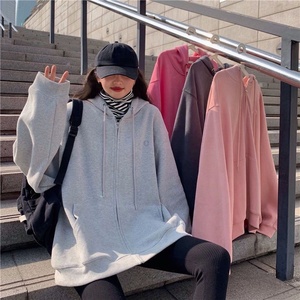 Sweat-shirt à capuche surdimensionné zippé décontracté pour femmes Sweat-shirt à capuche avec poche zippée <span class=keywords><strong>Harajuku</strong></span> Y2k Top Clothes - Product Image 4