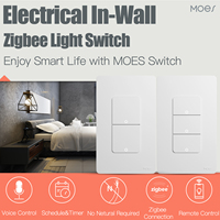 Interruptor de Luz Inteligente Zigbee LangYeao, Estándar Estadounidense, Sin Cable Neutro/Cable Neutro Opcional, 10A, Compatible con Alexa y Google Home