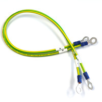 Cable de Tierra con Terminal de Anillo de 2.5mm², Amarillo-Verde, PE, 450V 750V, Cobre Flexible, Certificación CCC, Longitud Personalizada OEM
