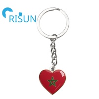 Usine marocaine Monaco-Ville voyage Souvenir porte-clés personnalisé métal émail Maroc carte drapeau breloques porte-clés porte-clés cadeau