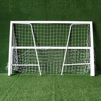 But de football professionnel Vance Sports, tube carré de 60 mm, robuste, cadre en aluminium blanc durable, filet amovible et démontable