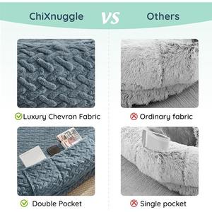 Menschliches Hunde bett Luxus Kunst pelz Riesiges Hunde bett in menschlicher Größe mit tragbarem Griff Ei Ortho pä discher Schaum Hund Menschliches Bett mit Decke - Product Image 4