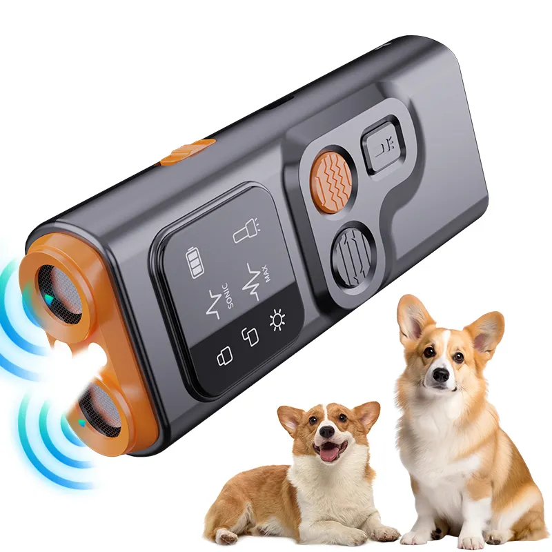 Dispositivo de treinamento de latido Sonic Recurável anti-latido Dispositivo de treinamento de latido LED Repelente ultrassônico para cães