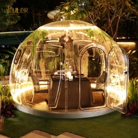 Tente dôme transparente en polycarbonate pour camping en plein air, 3,3 m x 3,8 m