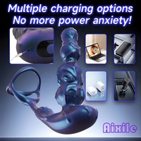 Prostata-Massagegerät Analer Vibrator 10 Vibrationsmodi 10 Drehmodi mit Penisring Sexspielzeug P-Punkt-Massagegerät Analkugeln für Paare