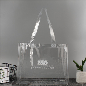 Customized PVC Transparent Hand Gift Plastic Bag Commodity Promotion Bag Can Print logo