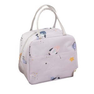 Starry Sky Insulated Lunch Bag Gray 23x13x19cm For School Work Outdoor Picnic - Product Image 5
