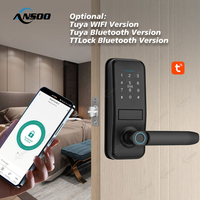 Serrures de porte intelligentes 60/70 mm avec loquet réglable Tuya TTLock BLE WIFI Empreinte digitale Poignée numérique intelligente