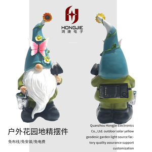 Figura de Gnomo Solar para Jardín, Decoración Exterior Impermeable con Luz LED, Adorno para Patio - Product Image 3