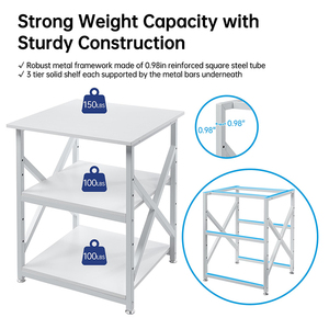 <span class=keywords><strong>ชั้น</strong></span>วางเครื่องพิมพ์ JH-Mech สำหรับจัดระเบียบ<span class=keywords><strong>โฮม</strong></span>ออฟฟิศอเนกประสงค์ ปรับความสูงได้ 3 <span class=keywords><strong>ชั้น</strong></span> สีขาว พร้อมล้อเลื่อน วัสดุโลหะ - Product Image 3