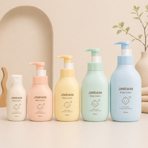 Juego de Botellas de Plástico PE Vacías Personalizadas de 120 ml, 180 ml, 280 ml, 350 ml, 500 ml para Envasado de Cosméticos, Champú y Loción Corporal para Niños con Bomba Dosificadora - Product Image 1