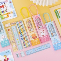 Coffret de papeterie créative pour élèves, multi-designs, emballage en boîte, petits cadeaux chinois, Nouvel An, ensemble de cinq en un, crayons