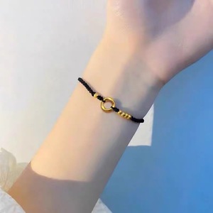 Pulsera de Oro Puro 999 con Diseño de Banda de Möbius 1314, Pulsera de Cuentas Tejidas 3D para tu <span class=keywords><strong>Novia</strong></span> como Regalo - Product Image 3