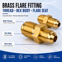 Adaptateur de raccordement en laiton à filetage mâle SAE 1/8"-3/4" Flare X Raccord demi-union mâle BSPT/UNF