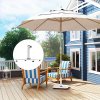 Support de parapluie JH-Mech ODM avec bouton réglable, montage facile, base en acier au carbone thermolaqué blanc
