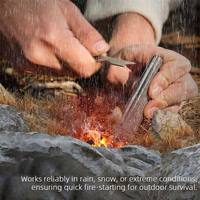 Tige de silex en magnésium pour allume-feu de survie avec grattoir Outil de démarrage d'urgence pour le camping en plein air Randonnée Bushcraft