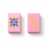 Tuiles en acrylique rose de la ligne Candy Pop Mahjong avec motif en relief, ensemble de 166 pièces, personnalisable, prêt pour l'OEM