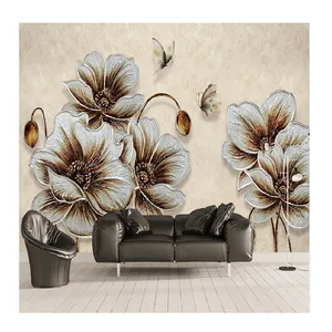 KOMNNI personalizado 3D elegante mariposa dorada Mural sala de estar dormitorio Fondo pared pegatinas papel tapiz decorativo