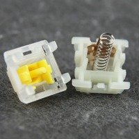 Interruptores Gateron KS-3X1 Milky Yellow V2 con 5 Pines RGB Lineales de 63g y Vástago MX para Teclado Mecánico
