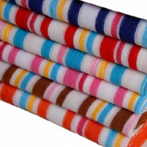 100% coton rond serviettes de plage anneau filé fil rayures carreaux solide teint Jacquard motifs lavable réutilisable pour une utilisation en toutes saisons - Product Image 1