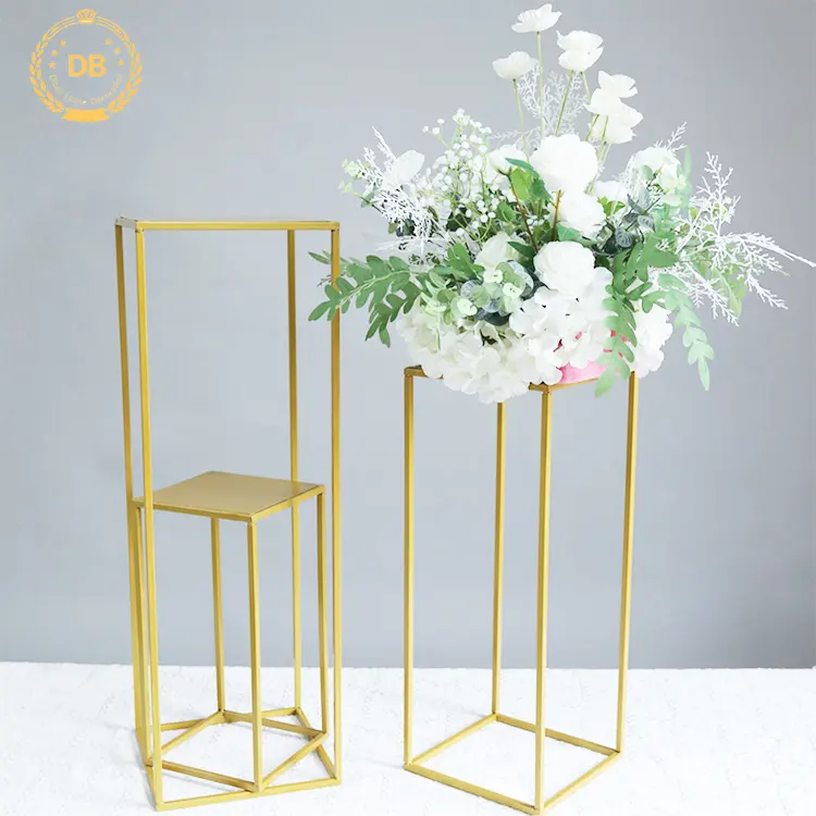 Dibei New Arrival Long Life Table Decoration Metal Gold Flower Stand Wedding Centerpieces