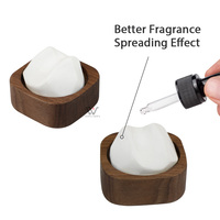 Diffuseur de parfum pour voiture en bois naturel en forme de mont Fuji, diffuseur de parfum pour voiture en bois de noyer rechargeable avec pierre volcanique