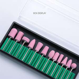 12 Stück pro Set Pink Quartz Schleif kopf Maniküre Pediküre Nagel bohrer Schleif kopf Elektrischer Nagel bohrmaschinen kopf - Product Image 4