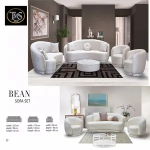 TÜRKEI Hersteller anpassen gepolsterte Couch Wohnzimmer Sofa Set Möbel moderne weiße Samt Kurve Sofa, Wohnzimmer Sofa