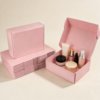 Boîtes d'expédition en carton rose personnalisées pour produits cosmétiques, emballage ondulé pour envoi postal