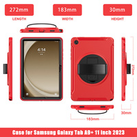 Pour Samsung Galaxy Tab A11 8.7 pouces 2025 TPU pare-chocs robuste Defender étui avec 360 rotation support bandoulière