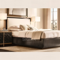Mobilier de chambre à coucher design moderne et luxueux de haute qualité Lit Sigma à panneau étendu en bois massif