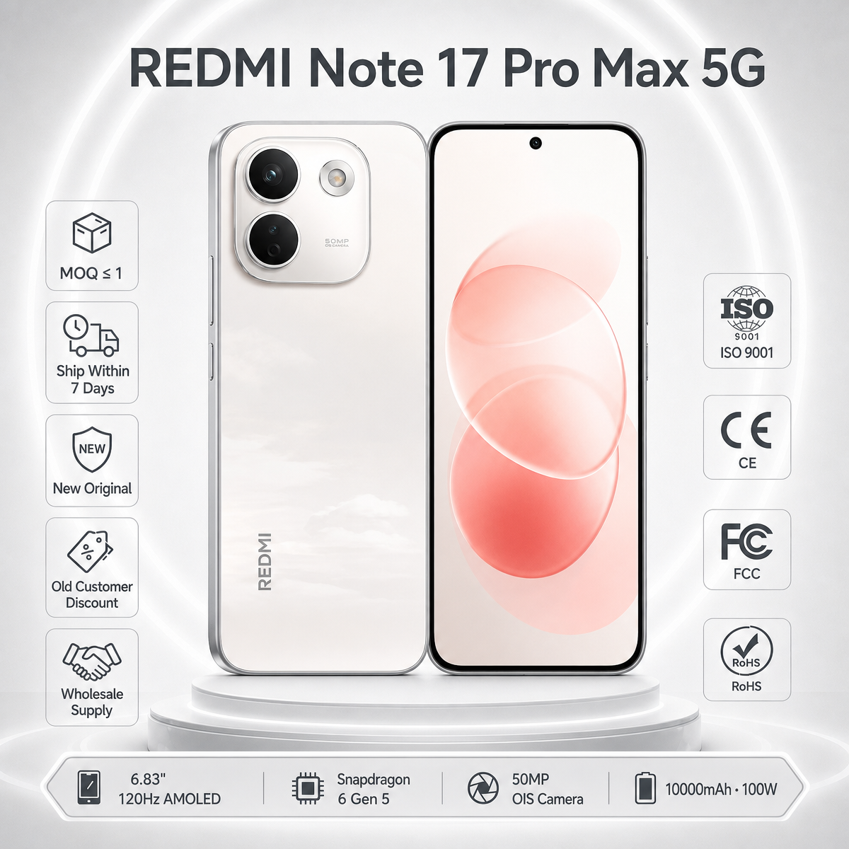 REDMI Note 17 Pro Max 5G Smartphone 2026 New Original Unlocked Version 10000mAh 6.8-inch <strong>Xiaomi</strong> Android <strong>Global</strong> Version <strong>Phone</strong>