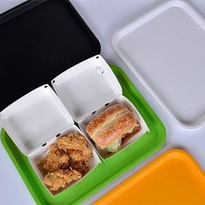 Rectangular plastic <b>serving</b> <b>trays</b> for commercial restaurants and catering, non-slip, <b>large</b> <b>trays</b> for burger shops and fast food. - Product Image 2