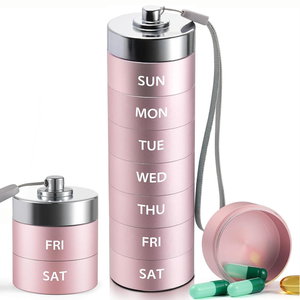 Organizador de Pastillas Semanal Portátil de 7 Días con Pastillero de Aleación de Aluminio Impermeable para Uso Promocional y Almacenamiento Fácil para Viajes - Product Image 6