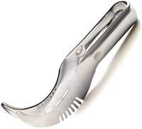 Coupe-pastèque personnalisé 2-en-1 en acier inoxydable, trancheuse et pince à melon, outil créatif pour fruits, cadeau d'été, fabricant