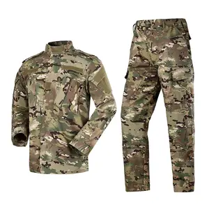 Men's Tactical Jacket And Pants Camo Hunting ACU Uniform 2PC Set Apparel Suit