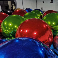 Boule miroir gonflable géante Décoration d'événement Sphère flottante en PVC Ballon miroir pour fête Publicité commerciale Centre commercial