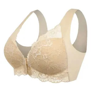 manufacturers before wholesale open button Wireless Cotton Sleepfor Women Stretch Lace Plus Size Shaping Front Closure Bra