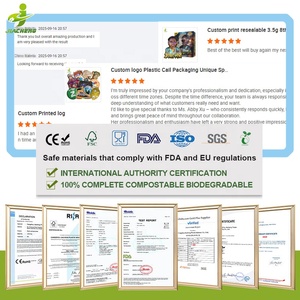 Tùy chỉnh in 3.5 Cali gói 4x5 ăn được Gummies lá mùi bằng chứng dây kéo đứng lên túi nhựa bao bì Sticker Mylar Túi - Product Image 6