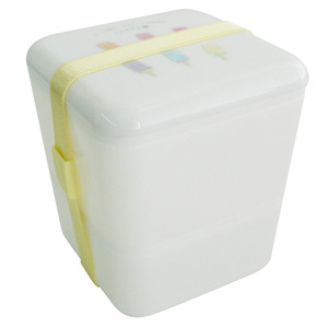 Japanese Style Double Layer Bento <b>Box</b> Square <b>Plastic</b> Microwaveable Lunch <b>Box</b> For Children Student Use - Product Image 5