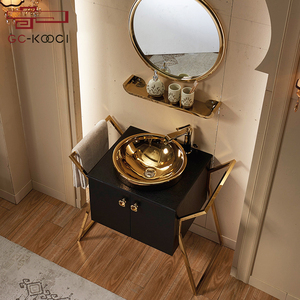 Meuble-lavabo mural moderne en acier inoxydable pour <span class=keywords><strong>salle</strong></span> <span class=keywords><strong>de</strong></span> <span class=keywords><strong>bain</strong></span>, avec design écologique et miroir inclus - Product Image 3