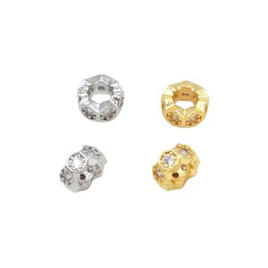 Hexagon Cut Zircon Bead Spacers 14k Gold Plated <b>Copper</b> For <b>Bracelet</b> Making DIY Jewelry Accessories - Product Image 5
