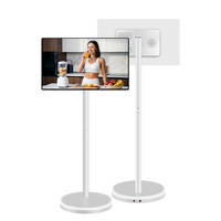 Téléviseur intelligent Android rotatif de 27 pouces pour cuisine, écran tactile sur roulettes, alimenté par batterie, résolution FHD, haut-parleur intégré, commande vocale IA